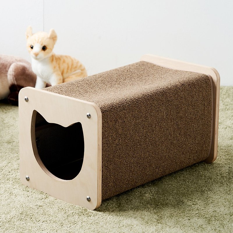 Multifunctional scratching cat tunnel cat nest cat scratching board cat toy - Bedding & Cages - Wood 
