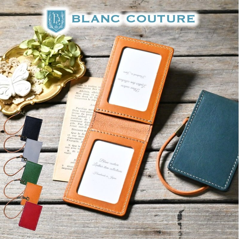 Pass Case Bifold IC Card 2 Cards Leather - ที่เก็บนามบัตร - หนังแท้ สีดำ