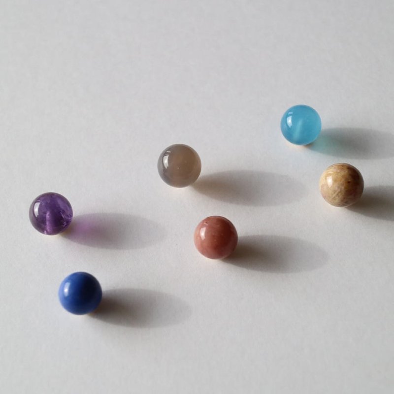 maru earring new color - 耳環/耳夾/耳骨夾 - 石頭 