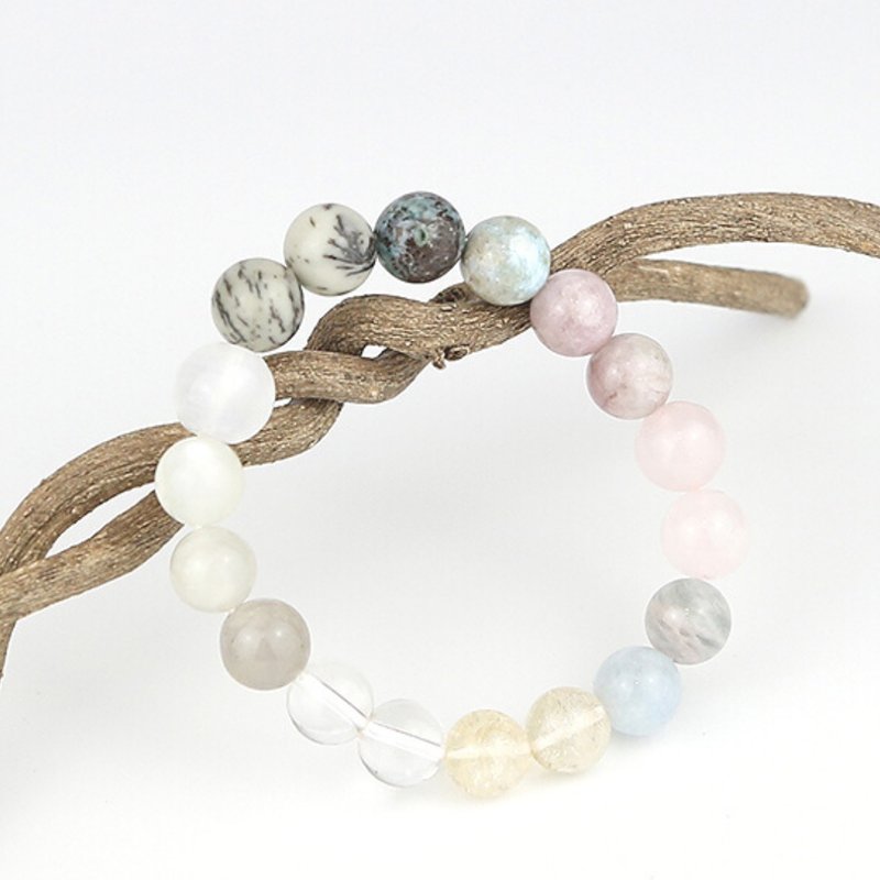 072106七輪調和手串/地圖石黃晶/天然/手鏈/水晶/能量石/原生態 - 手鍊/手環 - 水晶 多色