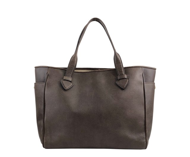 日本直送 名牌中古包 】LOEWE ロエベ ハンドバッグ ブラウン ロゴ