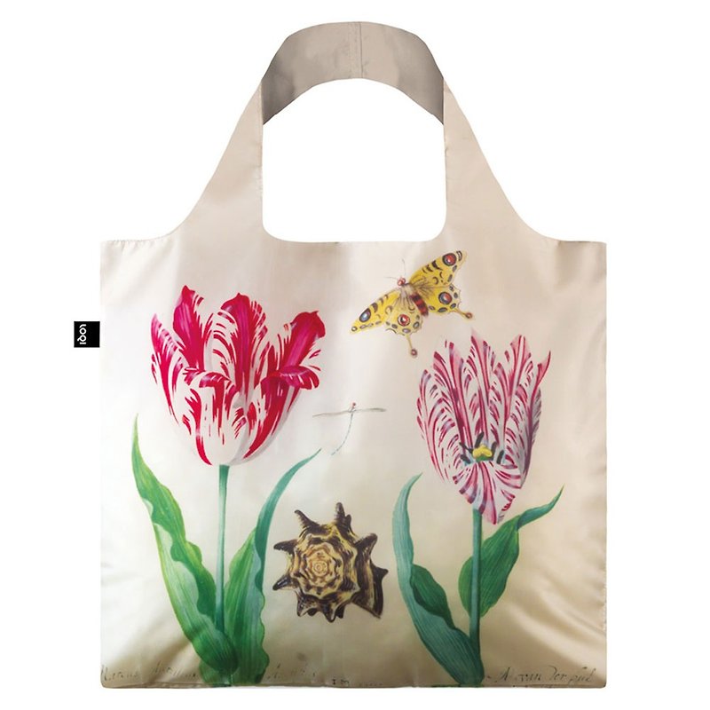 LOQI 購物袋-花卉 JMTTIB - 側背包/斜背包 - 聚酯纖維 橘色