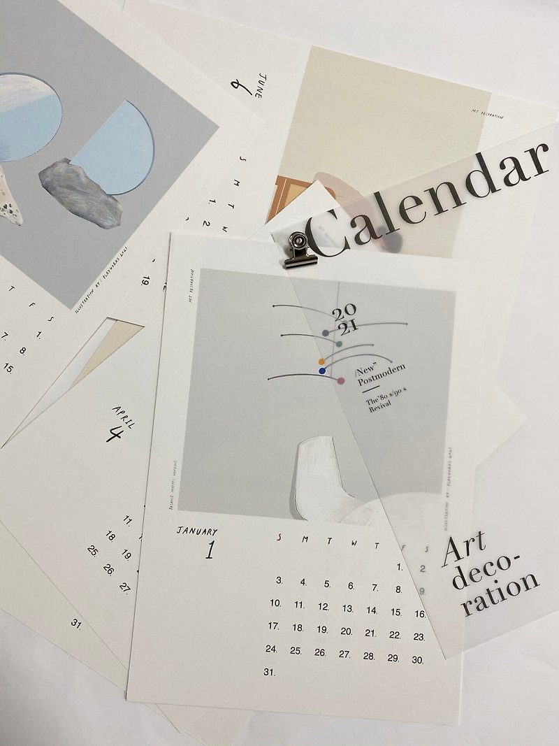 カレンダーセット2021 - カレンダー - 紙 ホワイト