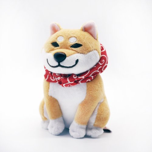 2018新品 睁眼小柴犬公仔14cm 包袱布兜款