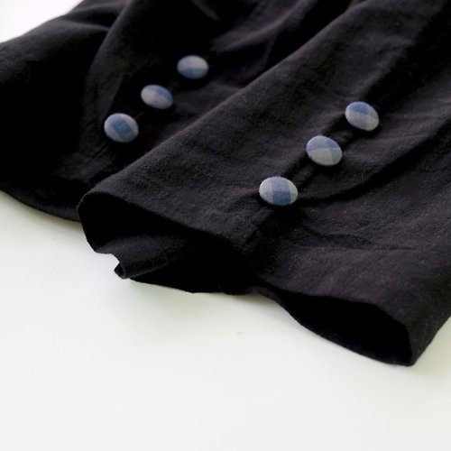 AMERRYHEART寬寬製造 炭黑寬寬的格紋包釦錐形寬褲