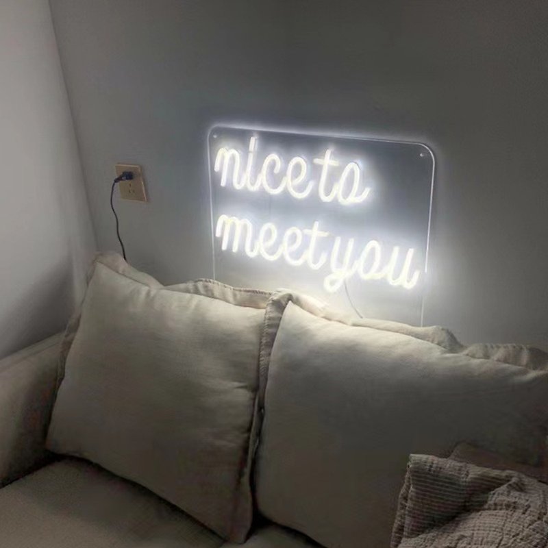 Nice To Meet You Neon Sign - Lighting - Acrylic Transparent