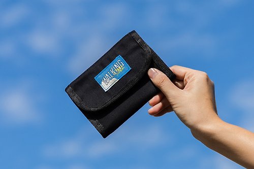 walking stitch ฺฺBlue sky : Wallet Black