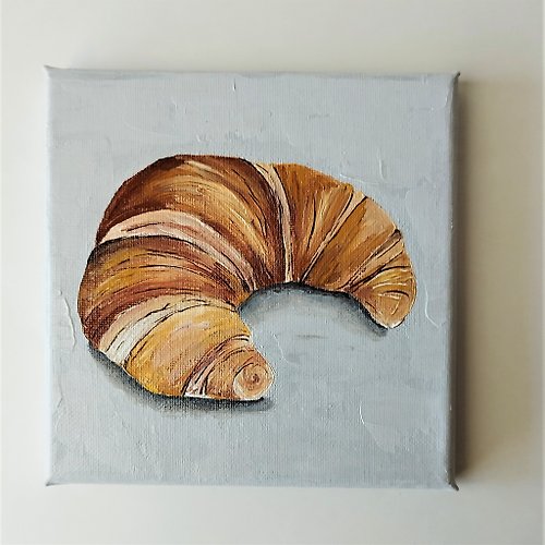 Artpainting Get Creative with Croissant Acrylic Food Art Wall Decor