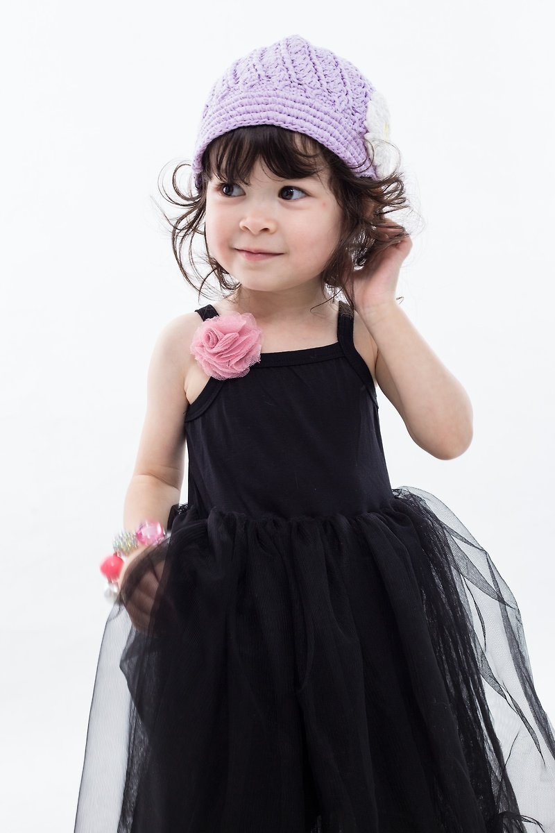 Plain spatula one-piece veil dress Dress Tu Tu-Black - Kids' Dresses - Polyester Black