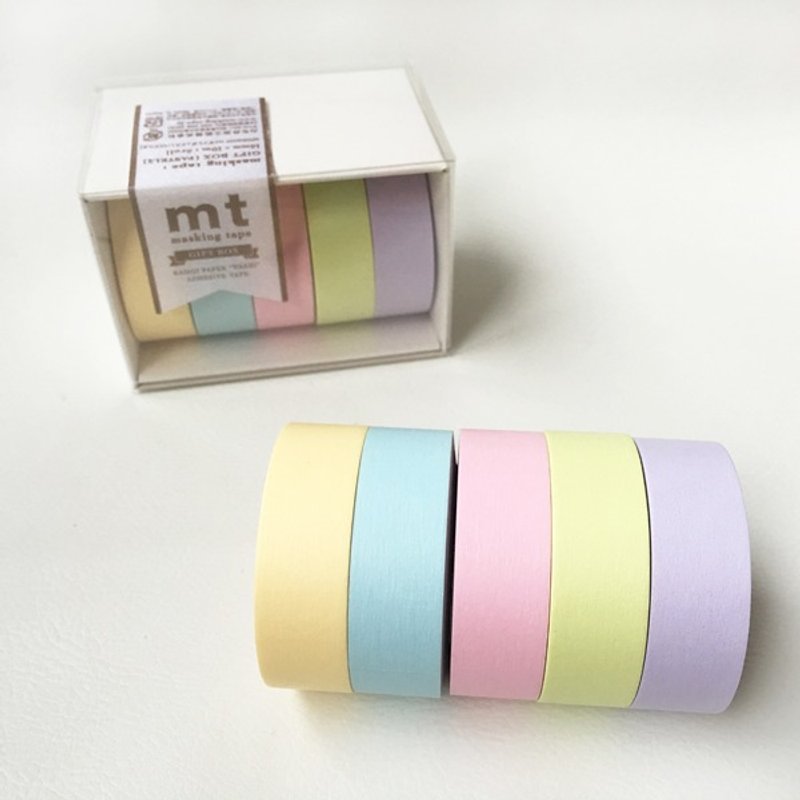 mt and paper tape Gift Box [solid Pastel (MT05G007)] 2016Summer - Washi Tape - Paper Multicolor