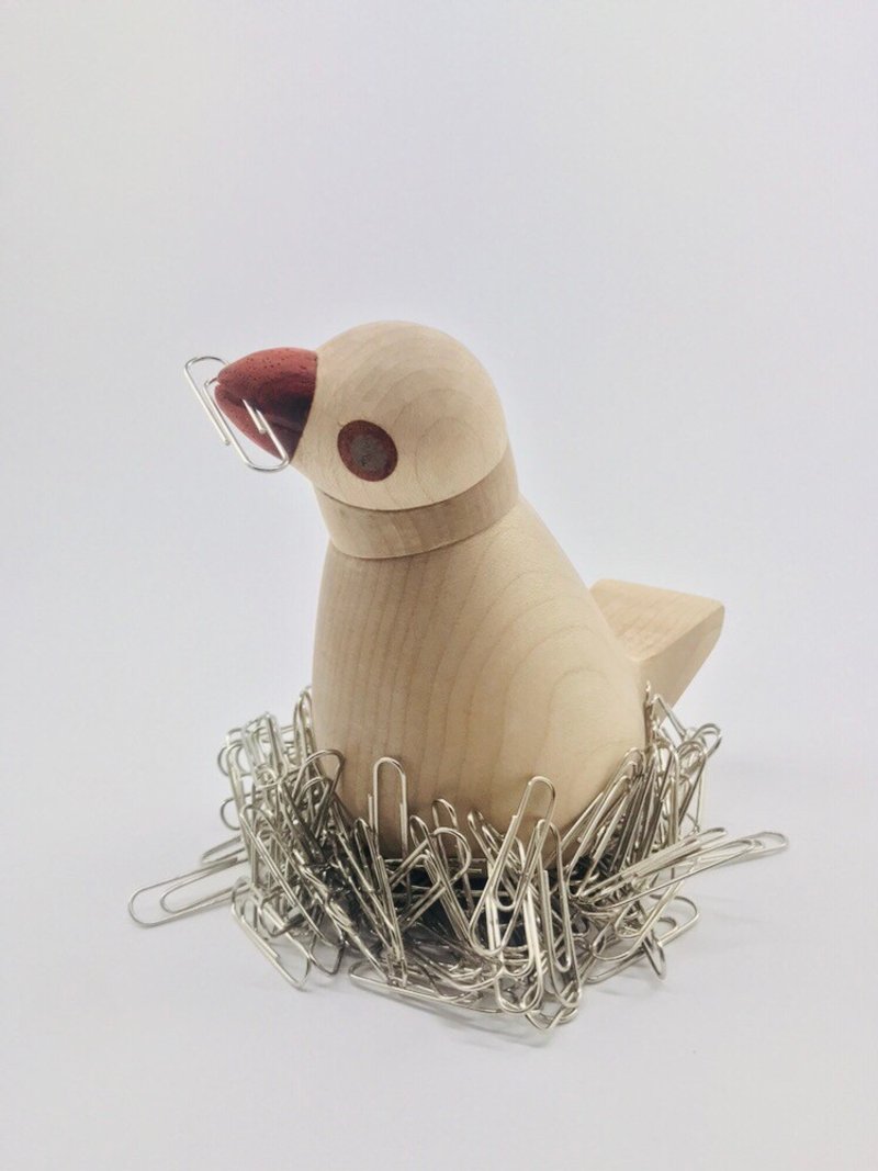 文鳥磁性座(白) - 擺飾/家飾品 - 木頭 