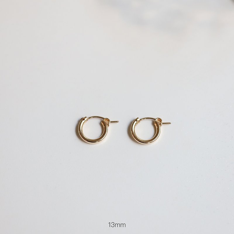 14K包金 | 圈式耳針 3款 - 耳環/耳夾 - 其他金屬 金色