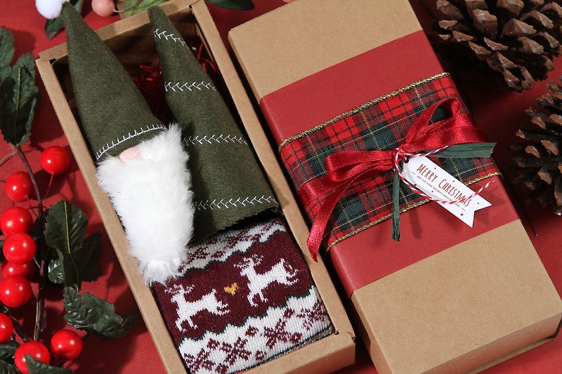 聖誕暖暖襪禮盒 - 襪子 - 聚酯纖維 紅色