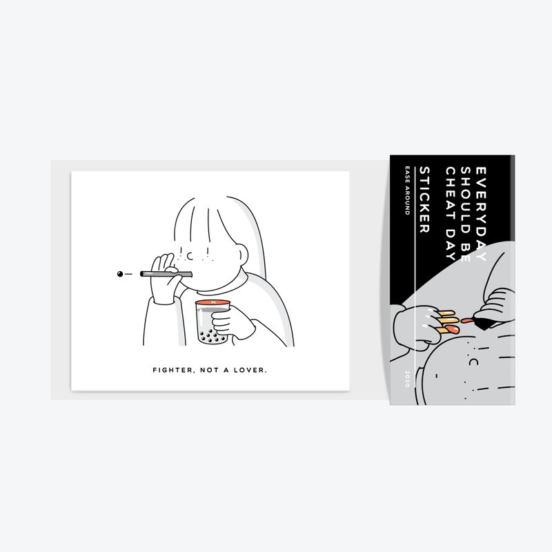 STICKER - FIGHTER, NOT A LOVER - 貼紙 - 紙 白色