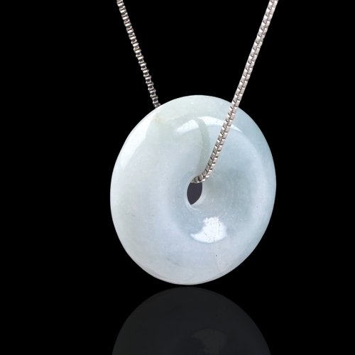 瓔珞珠寶盒 E.L.Jewelry Box 【願‧平安】淡綠翡翠平安扣項鍊 | 天然緬甸玉翡翠A貨 | 送禮