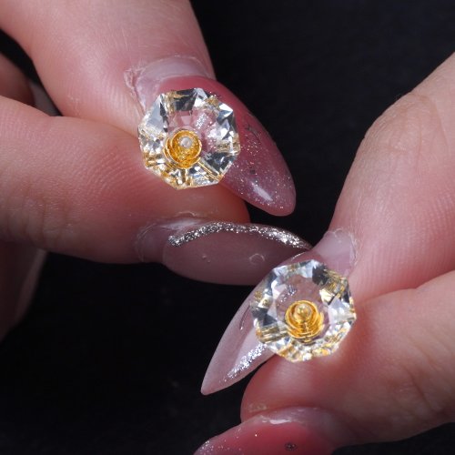 瓔珞翡翠 巴西天然白水晶耳環耳釘 925純銀鍍18K金 | 天然水晶 | 送禮