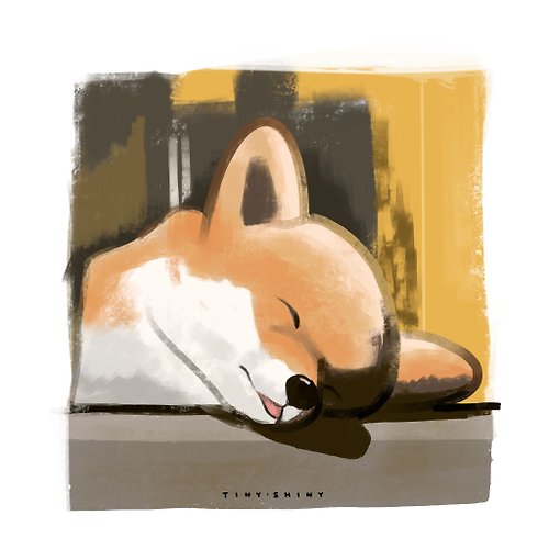 小點點星 Tiny Shiny 寵物似顏繪插畫-塗鴉油漆風