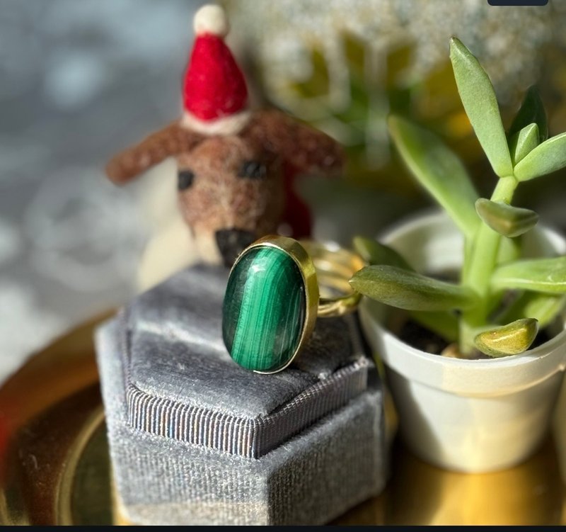 India | Tribal Gemstone Ring Collection - Turquoise - General Rings - Copper & Brass Green