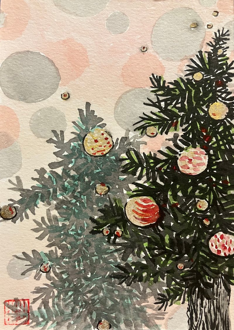 聖誕樹-樹樹/聖誕禮物 - 卡片/明信片 - 紙 綠色