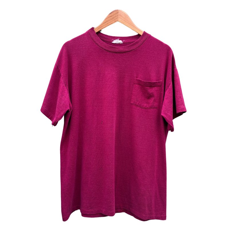 Vintage Sears Wearmaster Red Pocket T Shirt - 男 T 恤 - 棉．麻 藍色