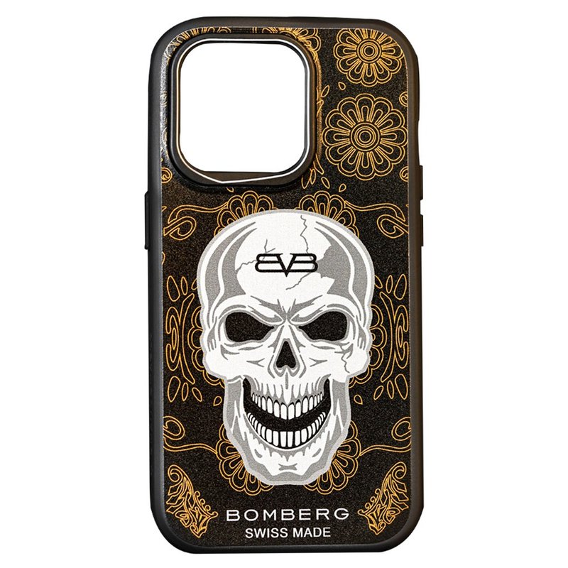 BOMBERG 骷髏雕花圖騰 iPhone 14 Pro MAX 手機殼 - 手機殼/手機套 - 其他材質 