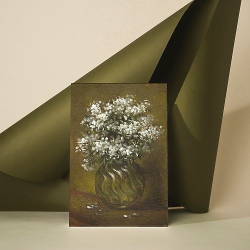 32畫 【體驗】台中油畫體驗課程/花瓶裡的白色夾竹桃/台中畫室