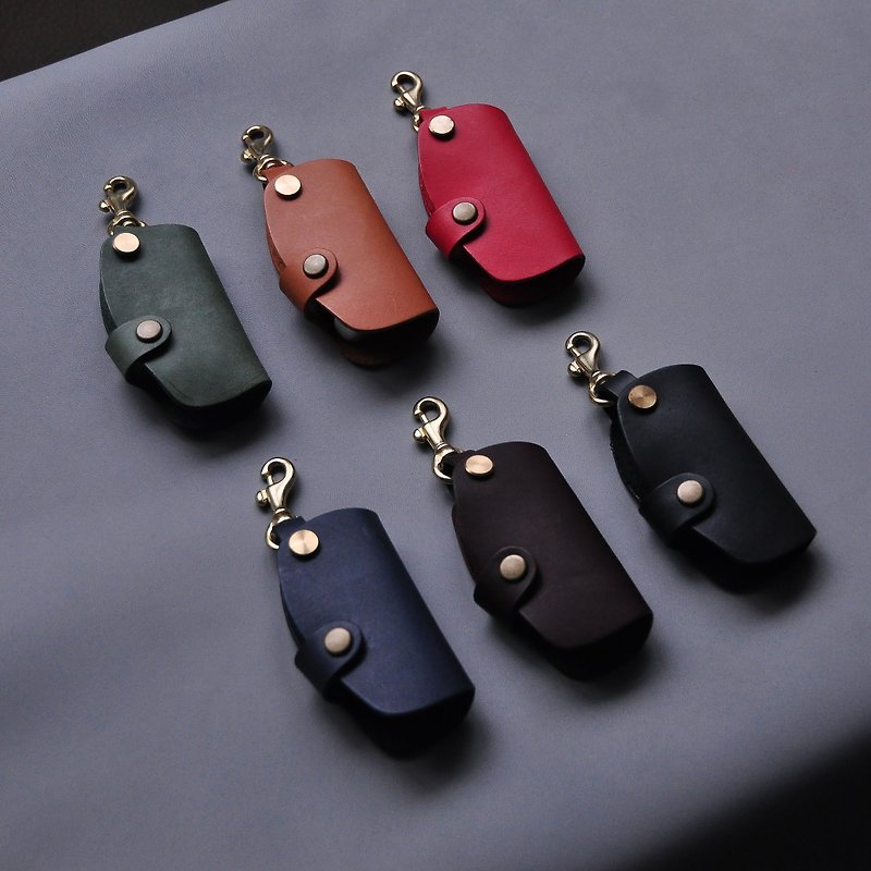 Car Key Case with Brass metal fitting - Keychains - Genuine Leather Multicolor