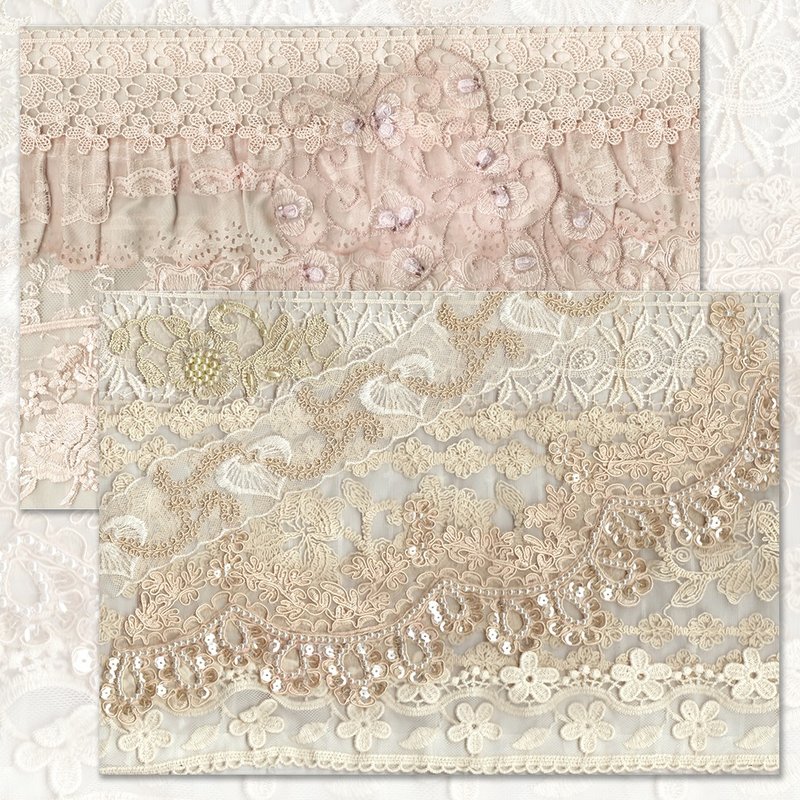 120g Lace Design Paper - 1 (blue lion) A4 (suyeon) - 包裝材料/包裝紙 - 紙 卡其色