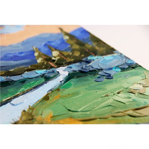 風景画 山 川 オリジナルアート 国立公園 壁画 - ショップ ARTbyAnnaSt