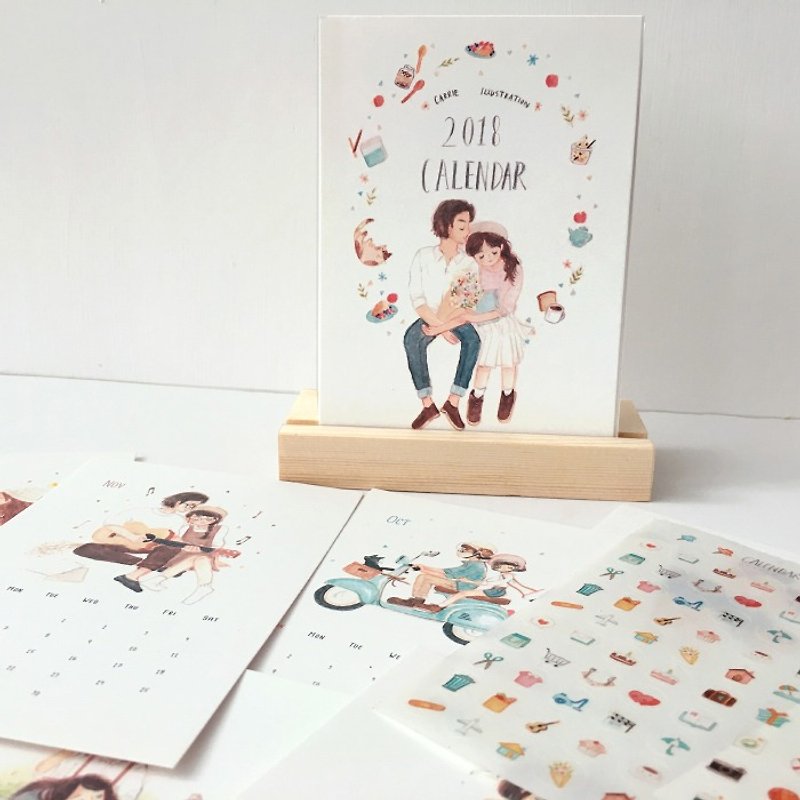 Couples 2018 Calendar - ปฏิทิน - กระดาษ ขาว