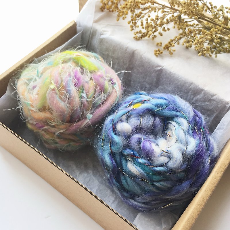 DIY hand twisting ball bag/hand spinning thread/handmade wire/wool/DIY material/material bag/handmade material bag - Knitting, Embroidery, Felted Wool & Sewing - Wool Multicolor