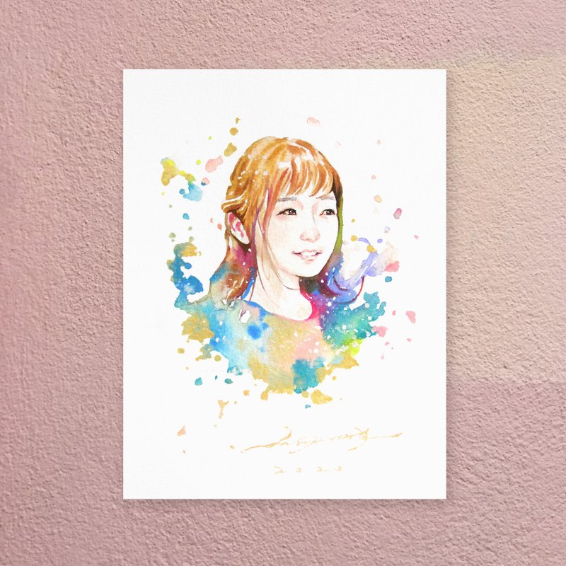 Custom Watercolor Wedding Portrait | Birthday Gift | Lovers | Memory - ภาพวาดบุคคล - กระดาษ สึชมพู