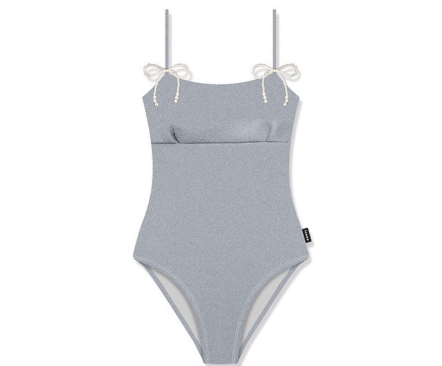 Pearl Bow Sling Swimsuit Small Chest Girls One-Piece Swimsuit