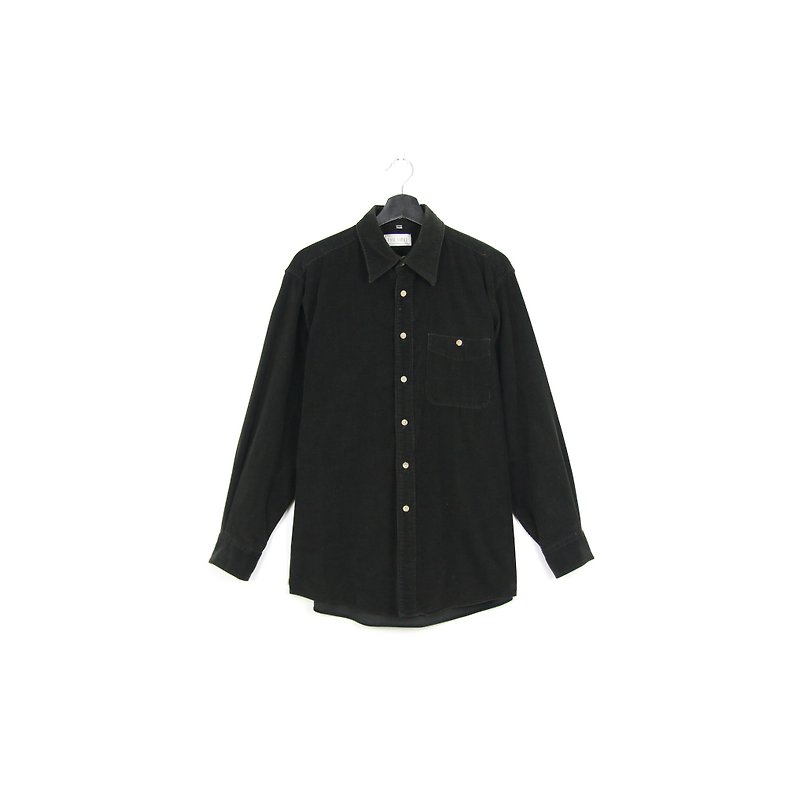 Back to Green :: Corduroy black / / men and women can wear / / vintage Shirts - Men's Shirts - Other Materials 