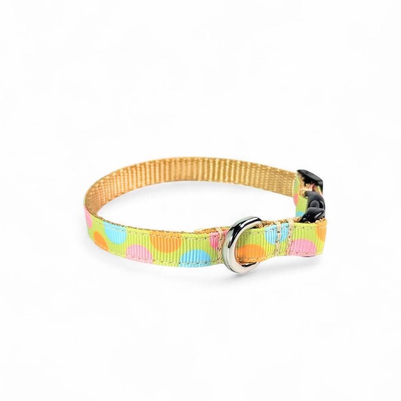 Pastel Puppy Dot Pink【パステルパピードットピンク】MontanaDogオリジナル首輪 - 項圈/牽繩 - 防水材質 黃色