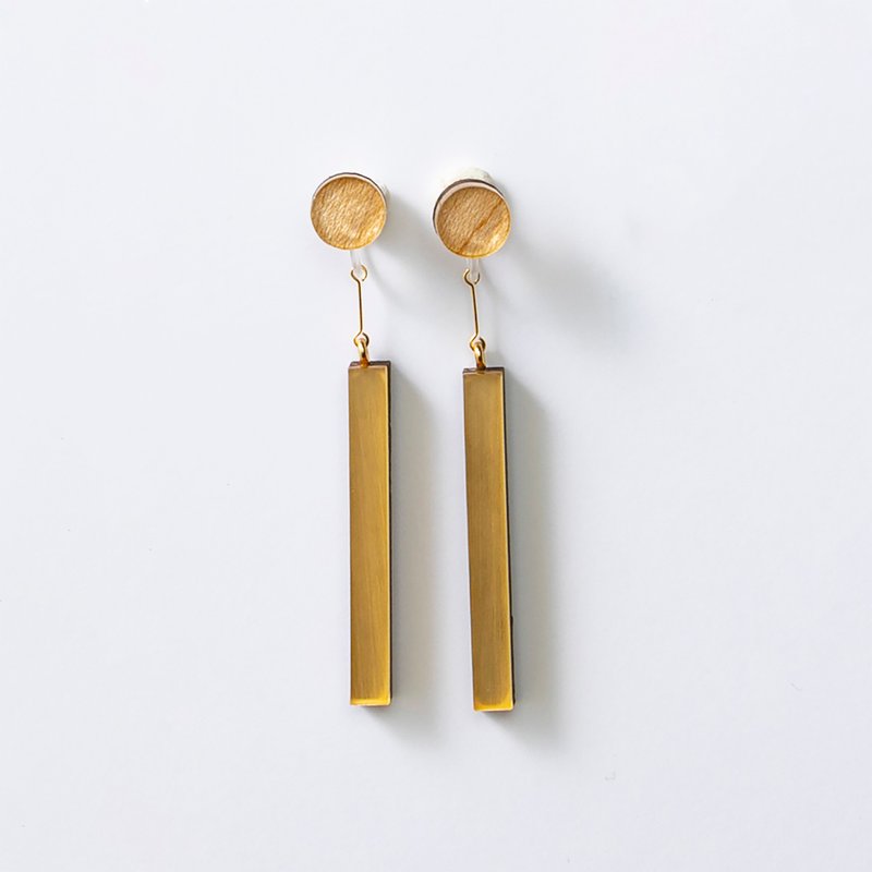 Swing Stick Earrings - ต่างหู - อะคริลิค สีทอง