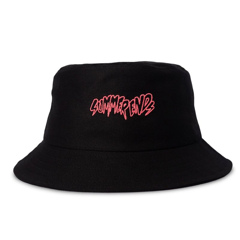 WAVE BUCKET HAT - BLACK - หมวก - ผ้าฝ้าย/ผ้าลินิน สีดำ