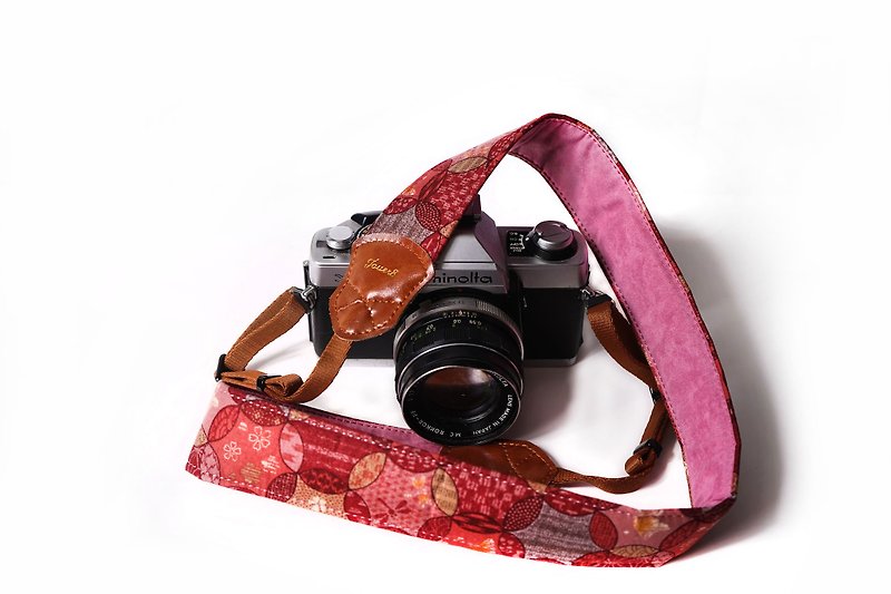 【孤品】日和朝暮4.0減壓相機背帶 - 菲林/即影即有相機 - 棉．麻 紅色