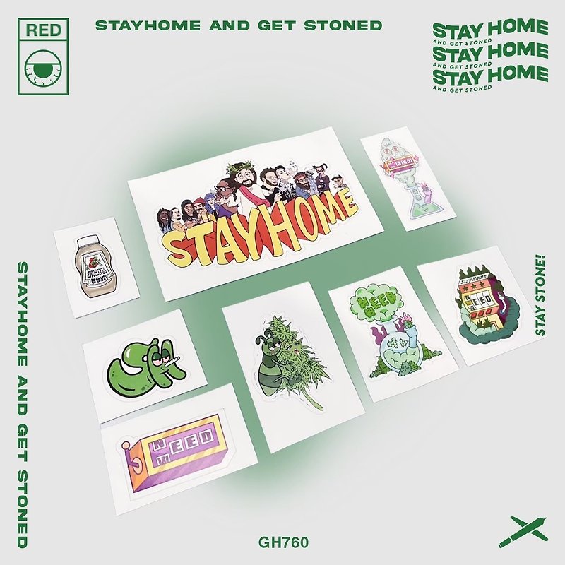 STAYHOME Stickers - Stickers - Paper White
