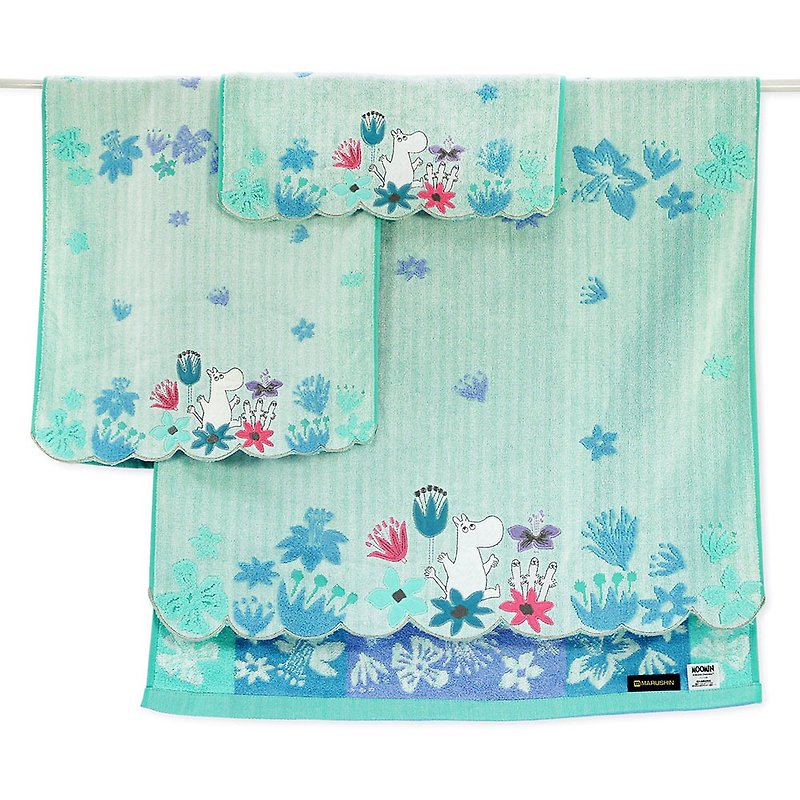 Maruzhen from Japan│Moomin Flower Rain World Untwisted Embroidery Series Lulu Beige - Towels - Cotton & Hemp Multicolor