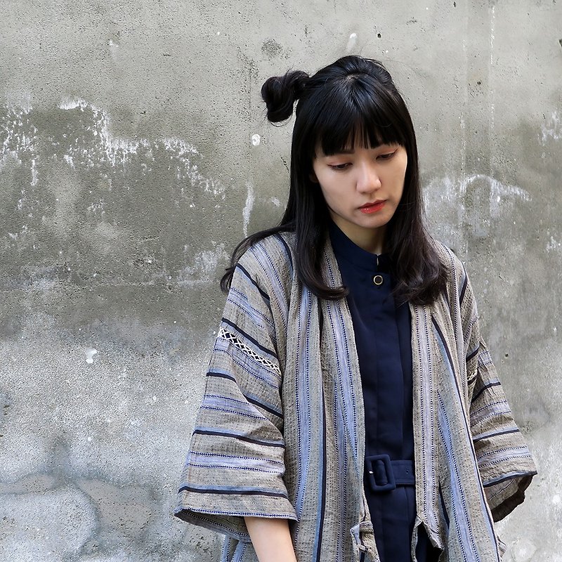 Japan-based Nippon cotton vintage jinbei - เสื้อแจ็คเก็ต - ผ้าฝ้าย/ผ้าลินิน 