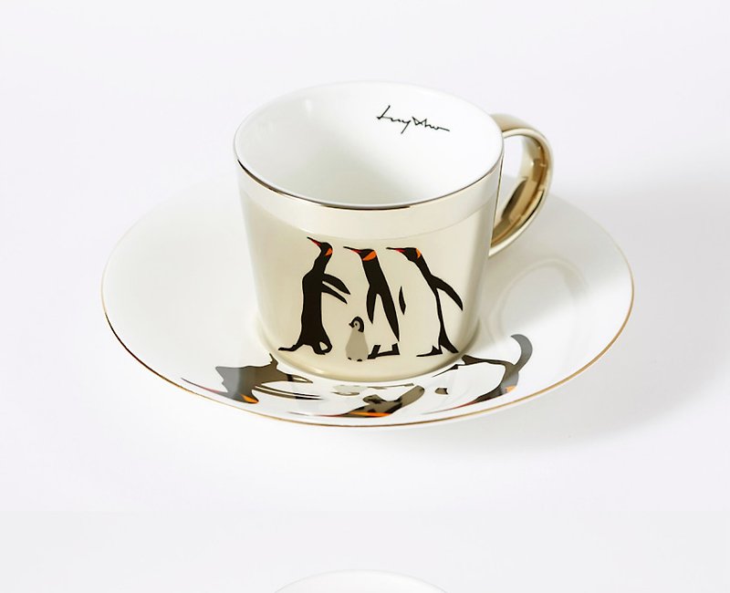 Luycho 鏡面倒影杯組 咖啡杯 _ 企鵝 - 花瓶/陶器 - 陶 金色