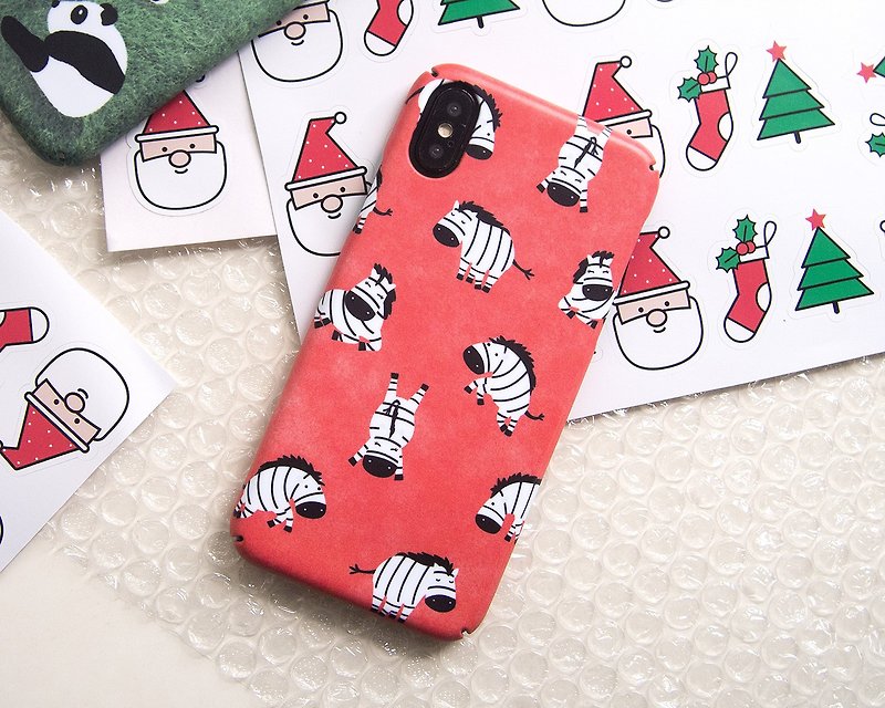 Zebra iPhone case 手機殼 เคสมือถือม้าลาย - 手機殼/手機套 - 塑膠 紅色