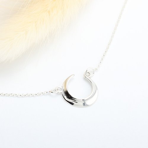 Angel & Me 珠寶銀飾 【禮物】月牙 月亮 代表我的心 s925 純銀 項鍊 生日 紀念日