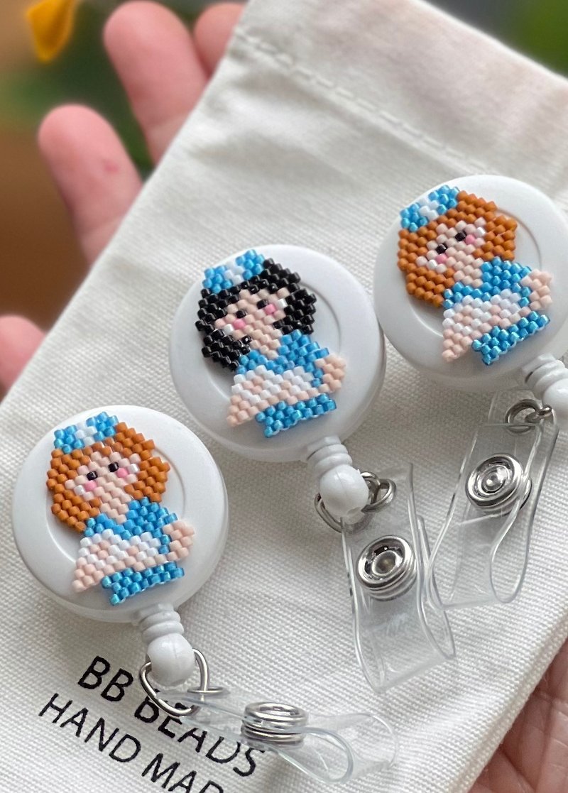 Beads stitch handmade Badge Reel - Lanyards & Straps - Plastic Multicolor