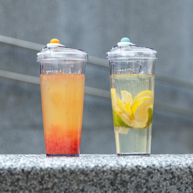 【兩件組】漂浮珍奶杯 / 5色任選Tritan材質透明環保飲料杯850ml