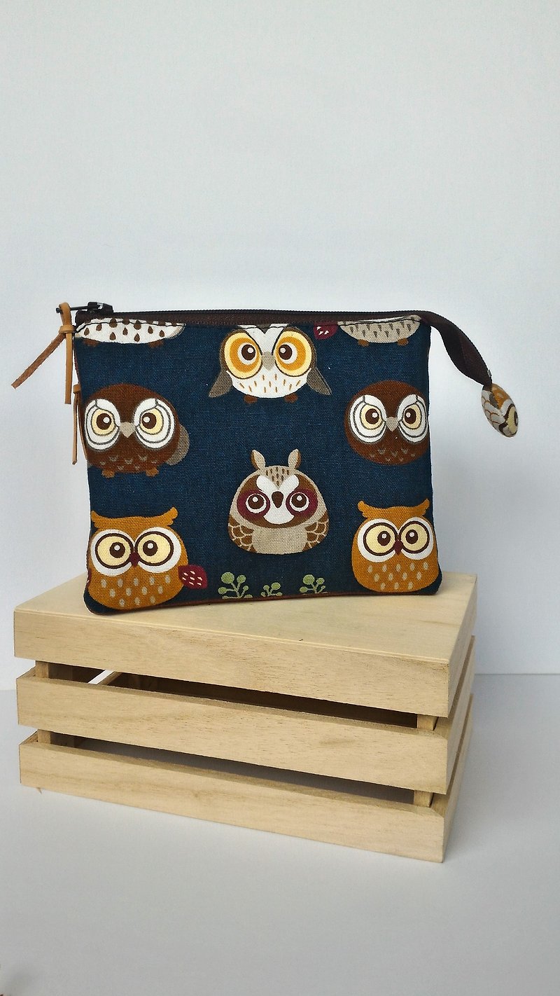 Big Owl Five-Layer Bag - the best gift for yourself and your loved ones - กระเป๋าใส่เหรียญ - ผ้าฝ้าย/ผ้าลินิน 