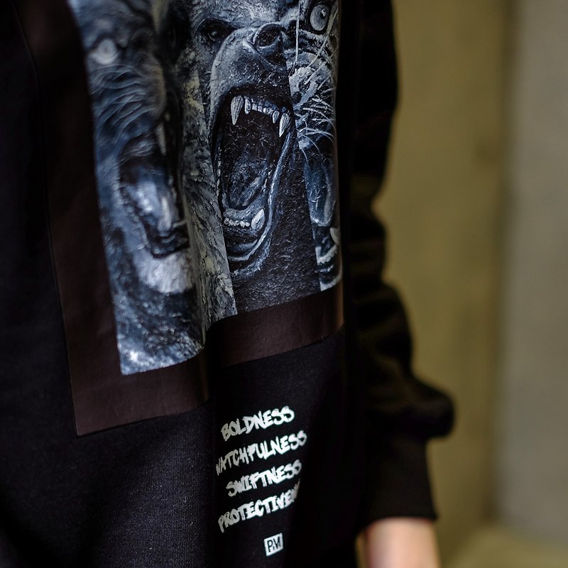PM x Yezzo-four animals-Sweatshirt - เสื้อยืดผู้ชาย - ผ้าฝ้าย/ผ้าลินิน สีดำ