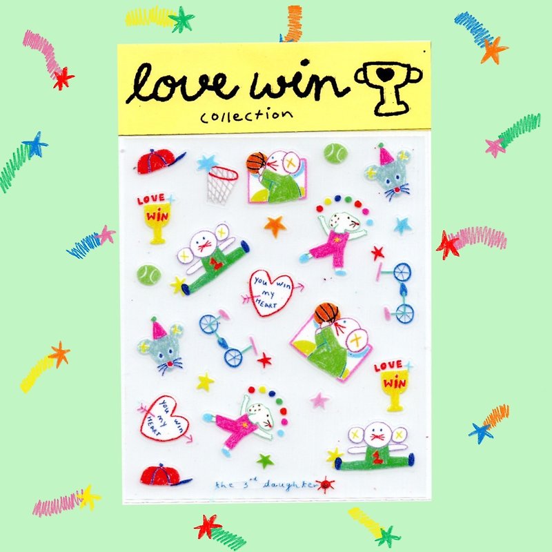 Love win sticker - Stickers - Other Materials Transparent