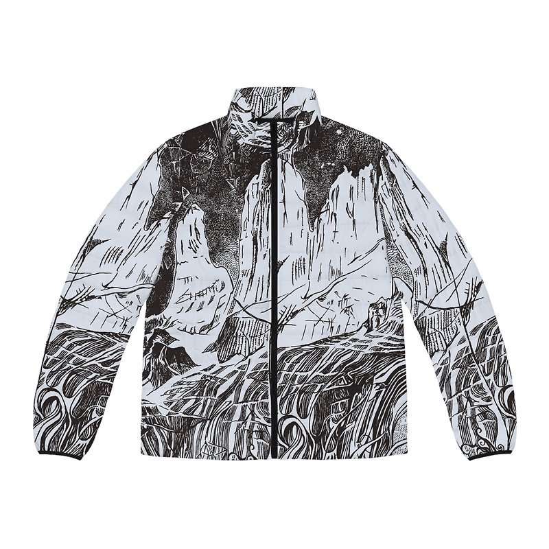 Liuyingchieh Base Torres del Paine Tashan cotton-padded jacket hand VEGAN Puffer - ชุดกีฬาผู้ชาย - เส้นใยสังเคราะห์ สีดำ